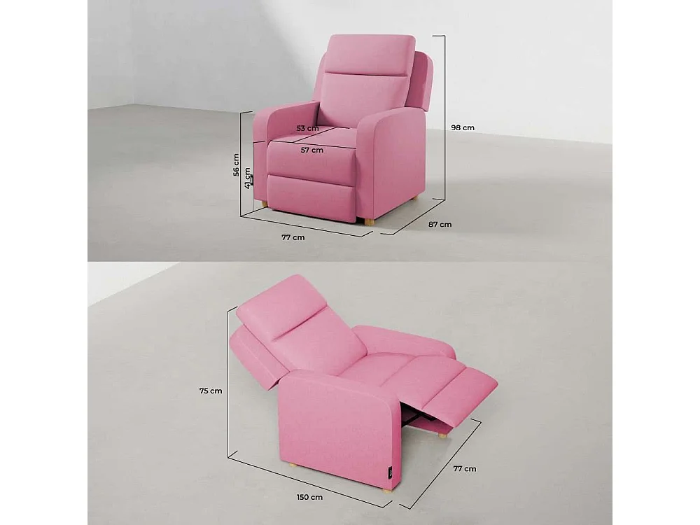 Sillón Relax  One Fabric Rosa - Nalui