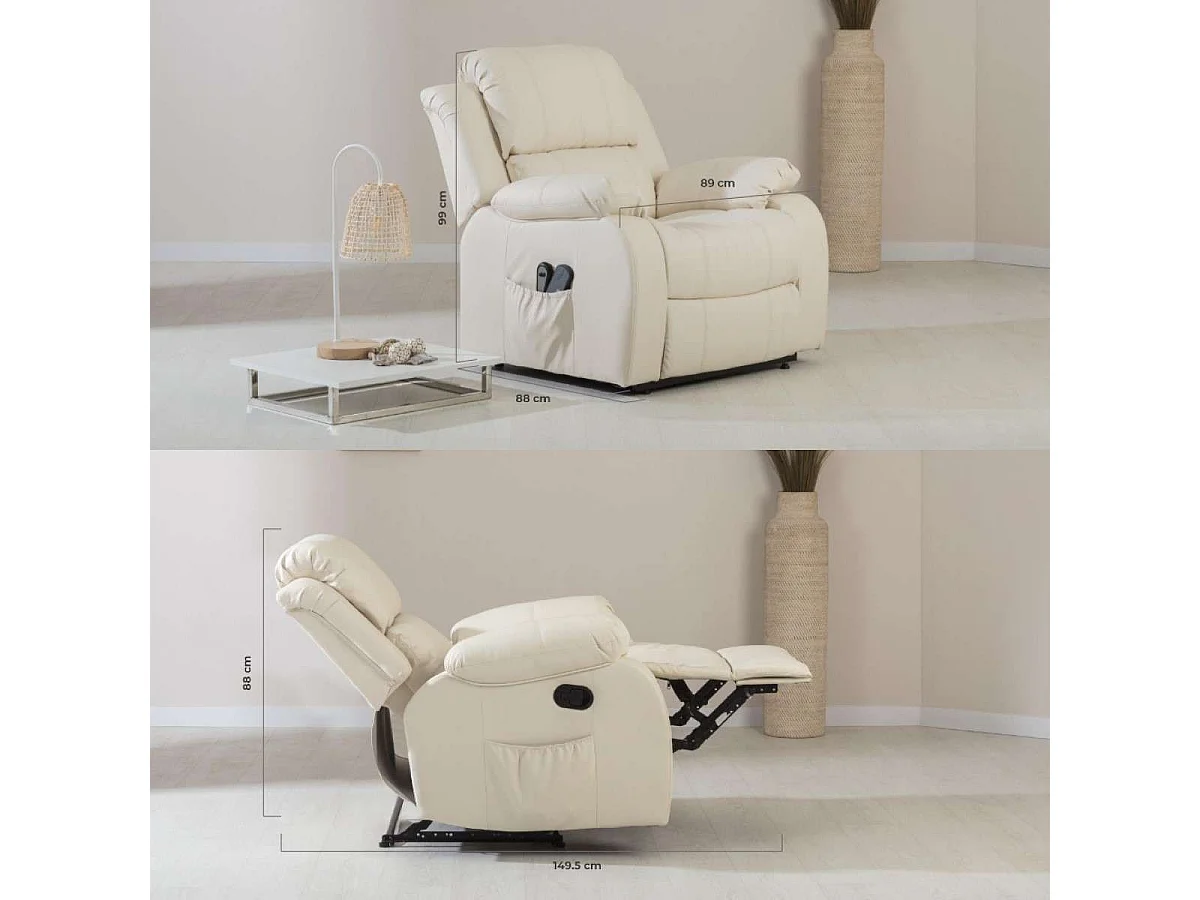 Sillón Relax  Trevi Crema - Nalui