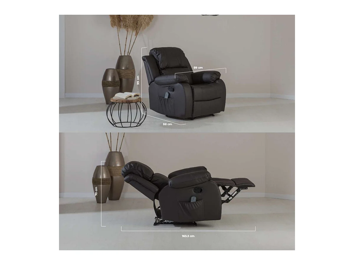 Sillón Relax Levantapersonas  Trevi Marrón Chocolate - Nalui