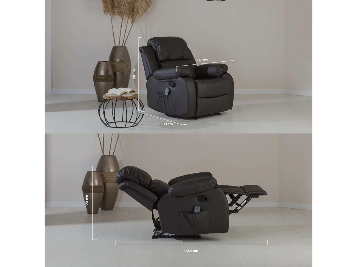 Sillón Relax Levantapersonas  Trevi Marrón Chocolate - Nalui