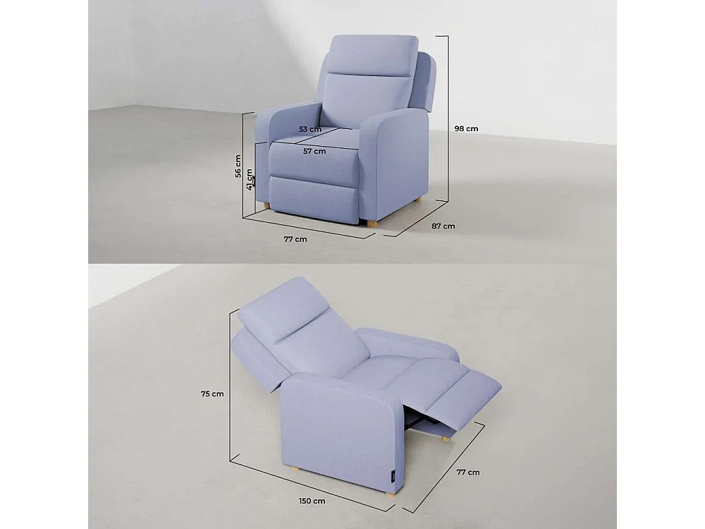 Sillón Relax  One Fabric Azul - Nalui