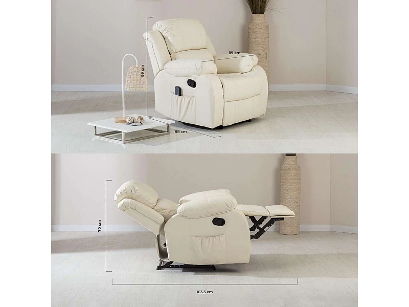 Sillón Relax Levantapersonas  Trevi Crema - Nalui