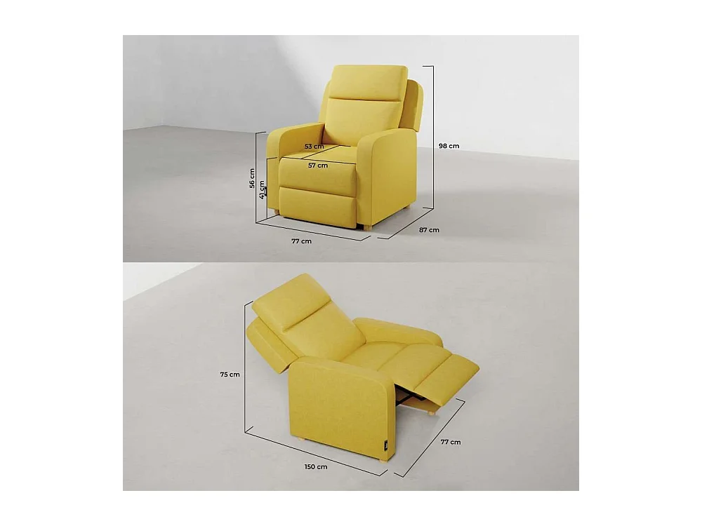 Sillón Relax  One Fabric Amarillo - Nalui