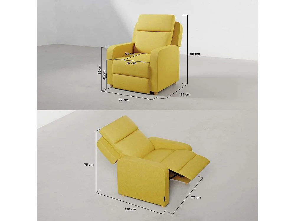 Sillón Relax  One Fabric Amarillo - Nalui