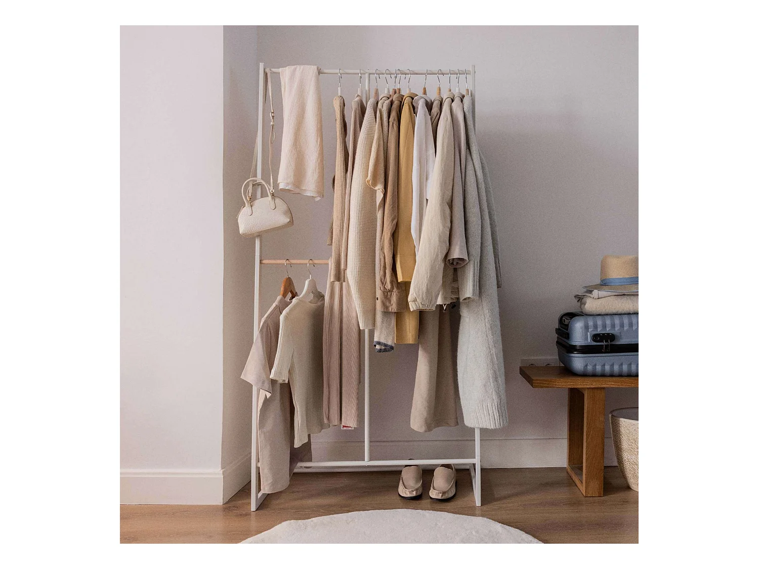 Perchero Burro  Hangy One 15 Blanco - Newlux