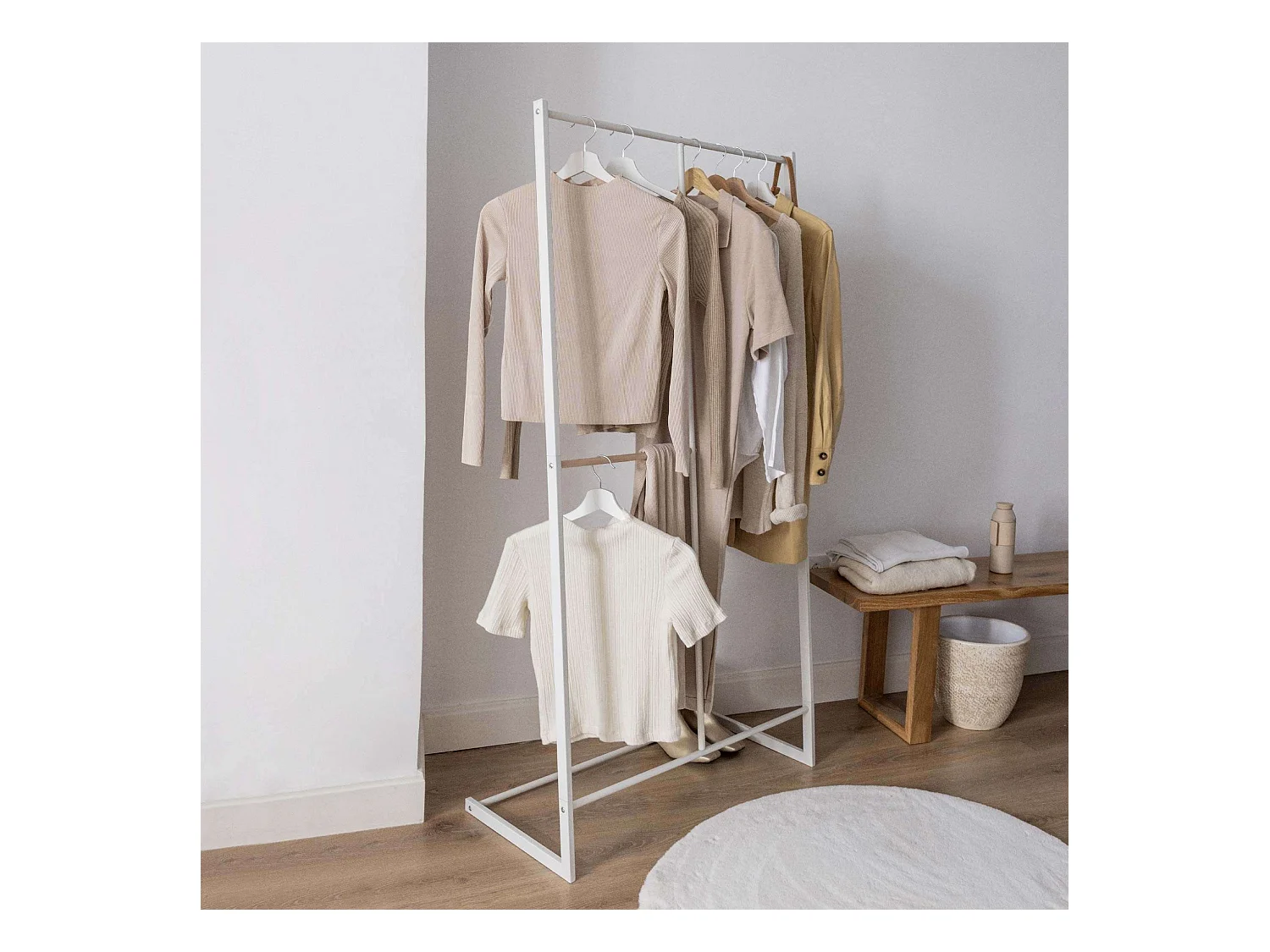 Perchero Burro  Hangy One 15 Blanco - Newlux