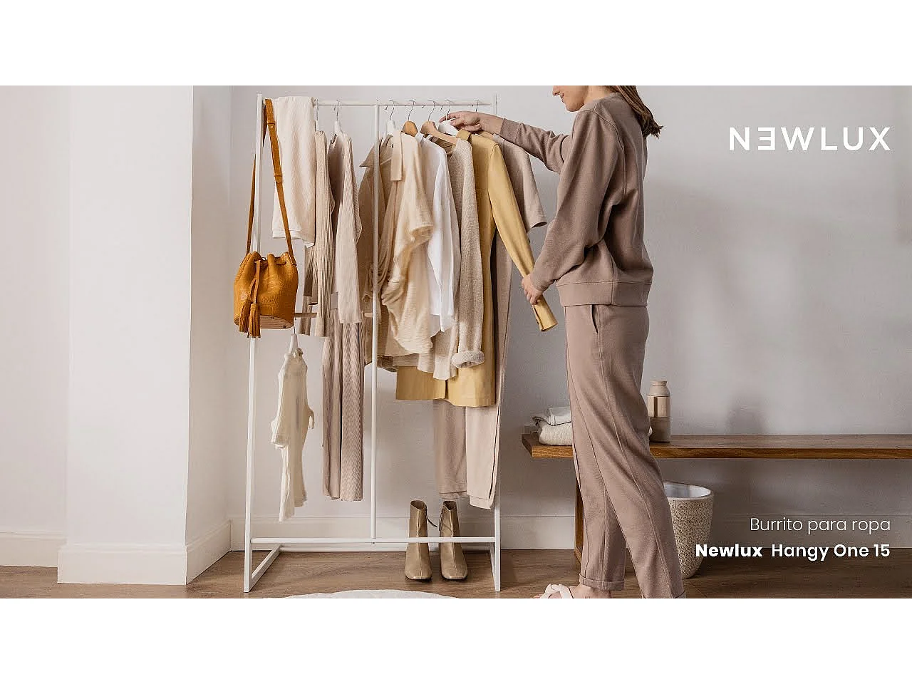 Perchero Burro  Hangy One 15 Blanco - Newlux