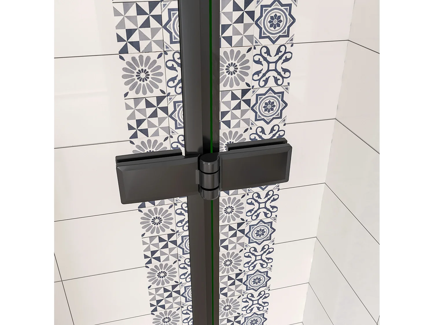 120x190cm Porta Doccia per Nicchia Apertura Battente Pieghevole in Vetro Temperato Trasparente 5 mm Anticalcare Telaio Nero Opaco