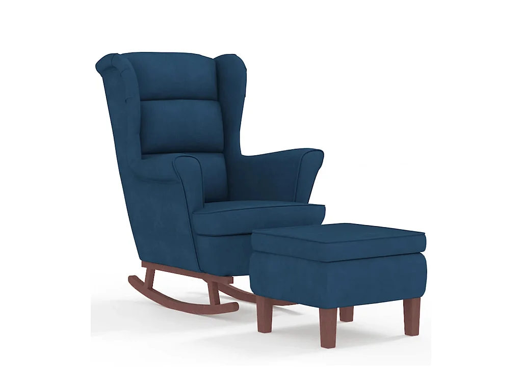 Fauteuil à bascule d'allaitement bois bleue 78 x 93 x 97 cm DEC028750