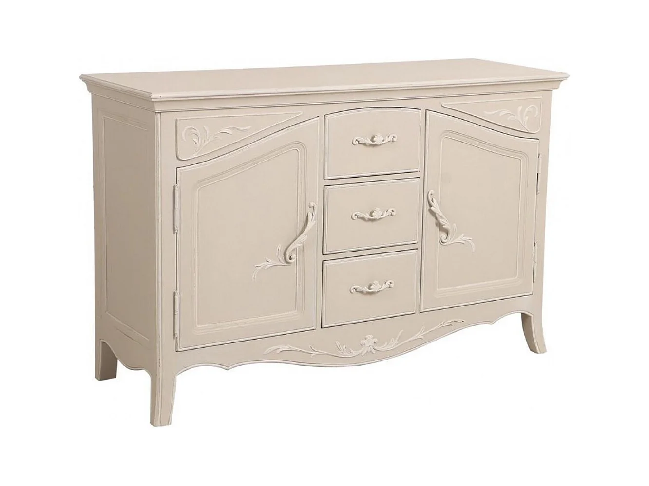 Buffet bas 2 portes MDF Blanc - Lubéron Interior's