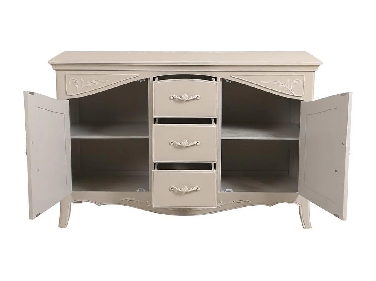 Buffet bas 2 portes MDF Blanc - Lubéron Interior's