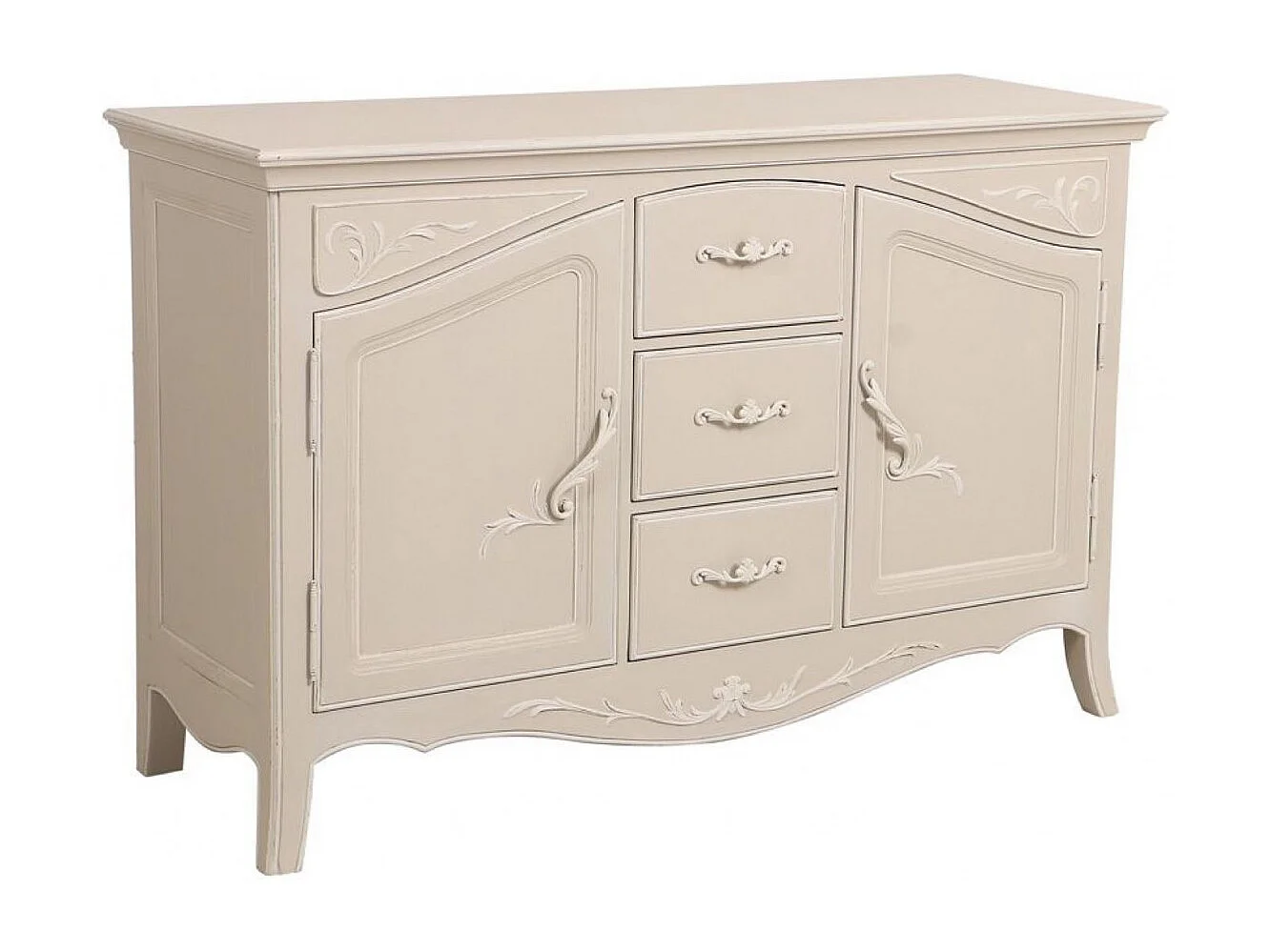 Buffet bas 2 portes MDF Blanc - Lubéron Interior's