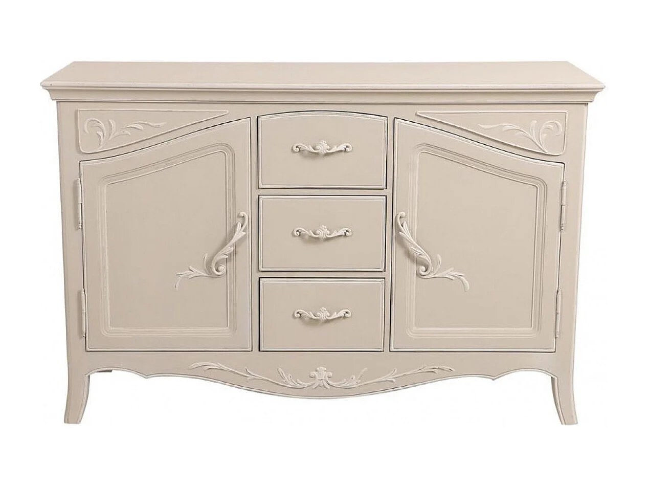 Buffet bas 2 portes MDF Blanc - Lubéron Interior's