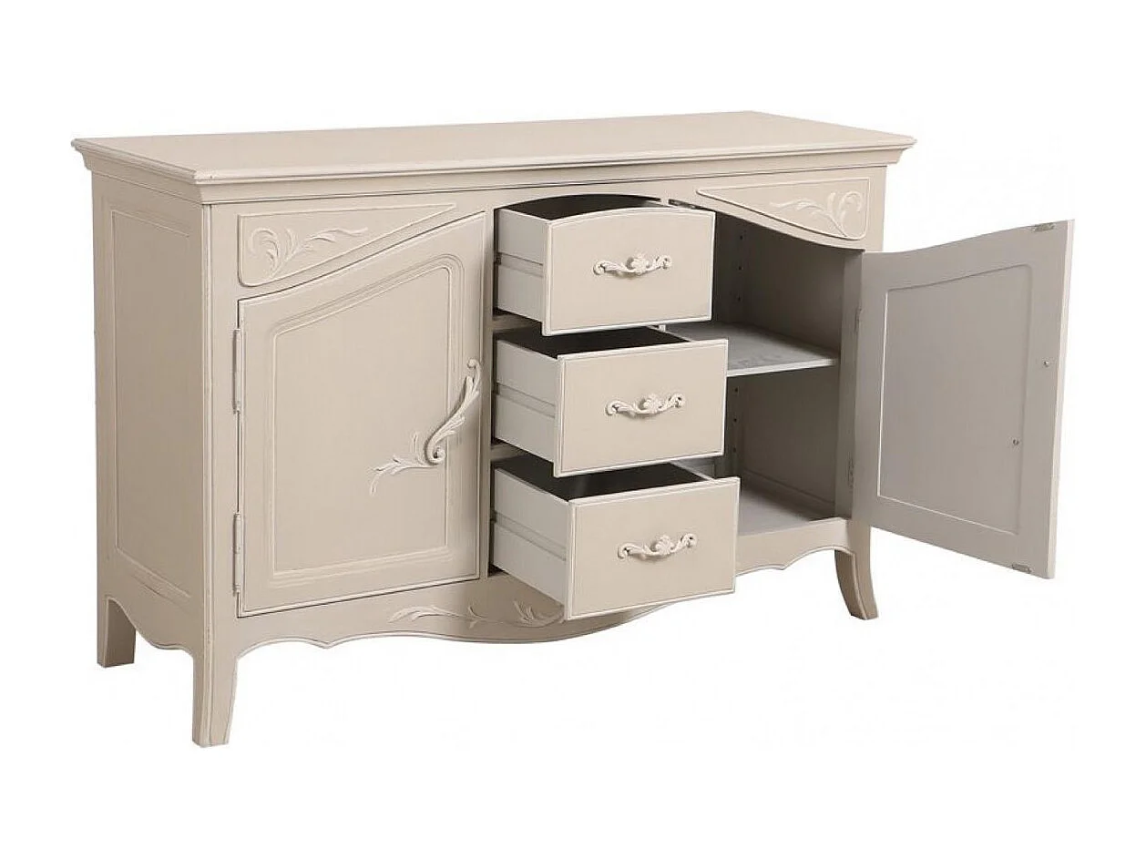 Buffet bas 2 portes MDF Blanc - Lubéron Interior's