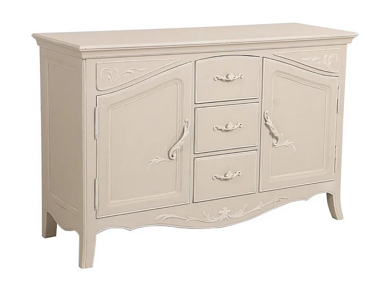 Buffet bas 2 portes MDF Blanc - Lubéron Interior's