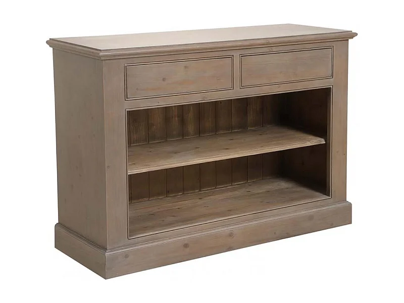 Buffet bas 2 tiroirs ouvert Bois Marron - Natural Interior's