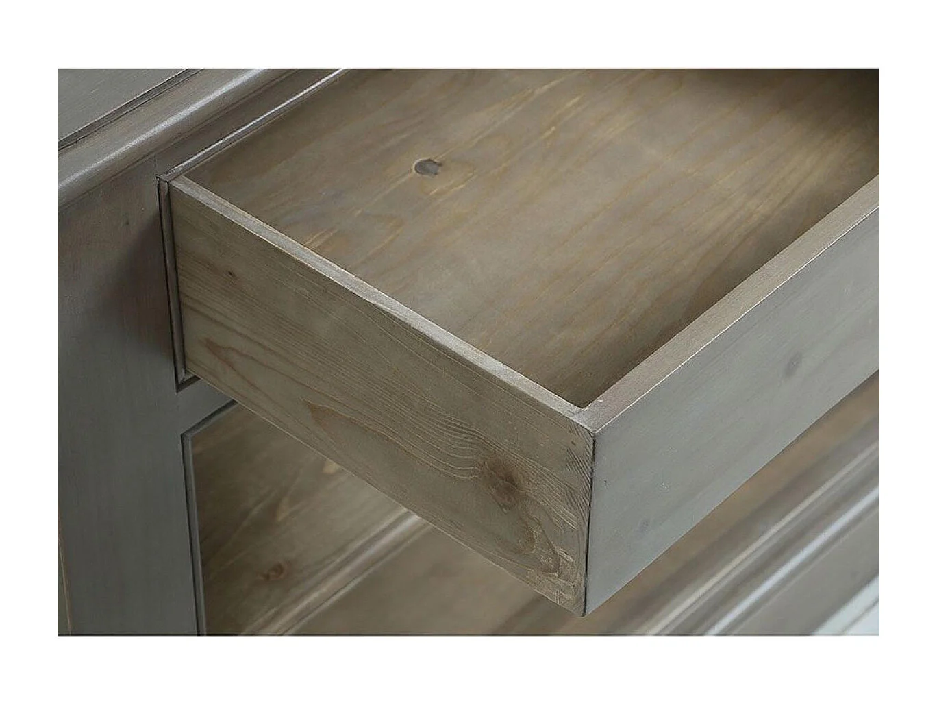 Buffet bas 2 tiroirs ouvert Bois Marron - Natural Interior's