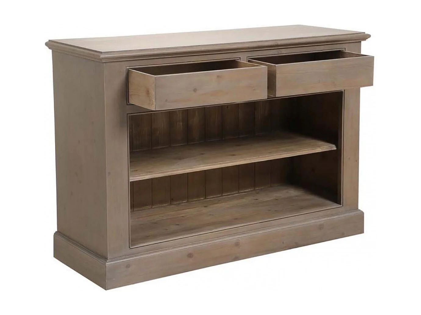 Buffet bas 2 tiroirs ouvert Bois Marron - Natural Interior's