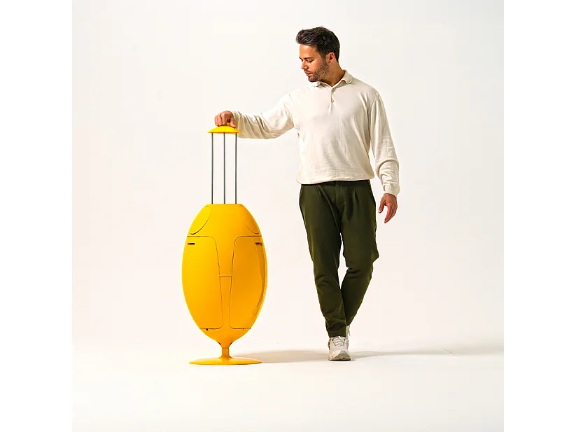 OVETTO GALA JAUNE BRILLANT  - Poubelle design pour le tri sélectif