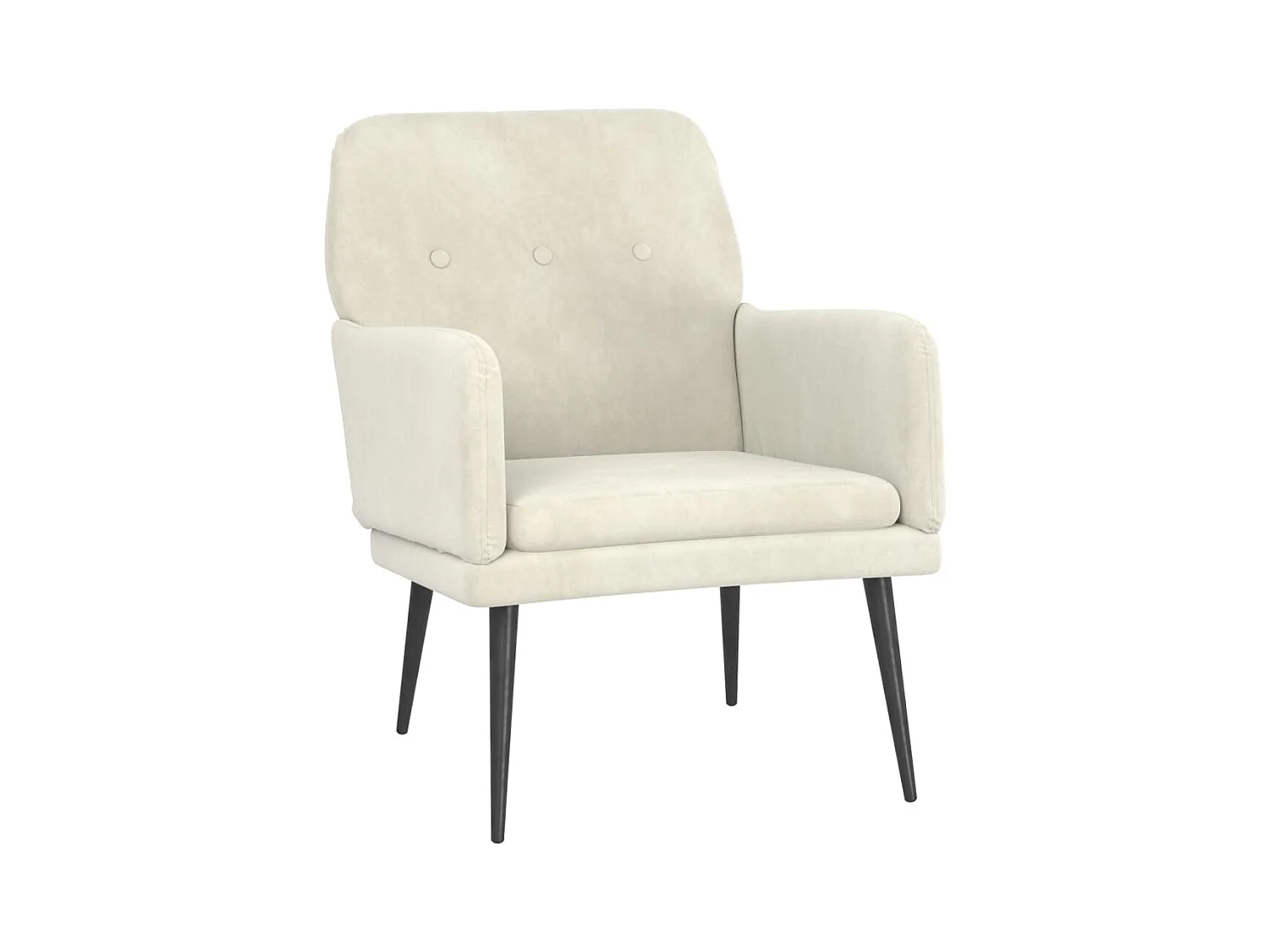 Fauteuil lounge design moderne métal crème 62 x 79 x 79 cm DEC026863