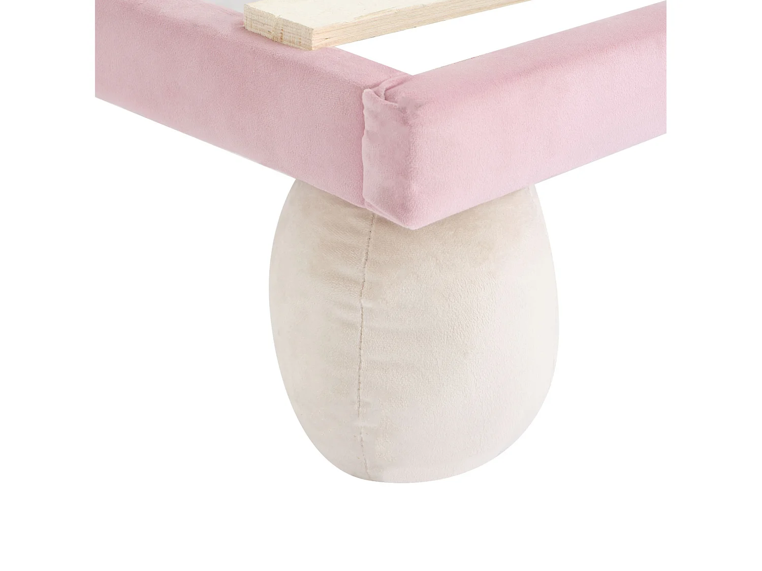 Lit Une Personne 90x200 avec Bande LED, Rembourré avec Sommier à Lattes et Pieds Arrondis, Rose