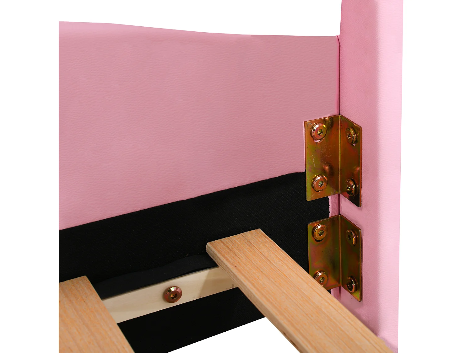 Lit Rembourré pour Enfant 90 X 200 Cm, Tête De Lit avec Moulure Couronnée, Rose