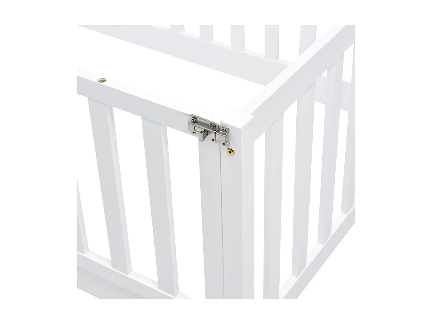 Lit d'enfant - 90 x 200 cm - Lit de Sol avec clôture et Porte - pour Fille et garçon - Blanc