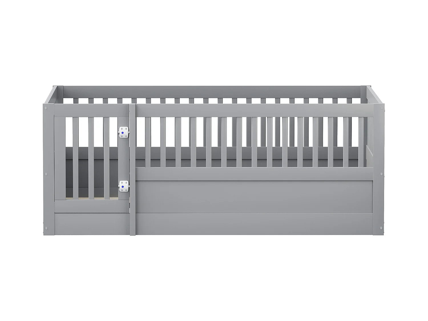 Lit d'enfant - 140 x 200 cm - Lit de Sol avec Porte - pour Fille et garçon - Gris