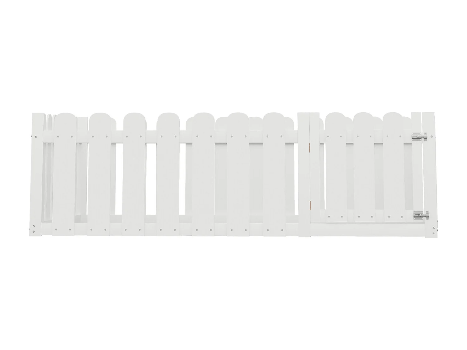 Cama infantil 140 x 200 cm, estrutura de madeira com borda e porta, branca