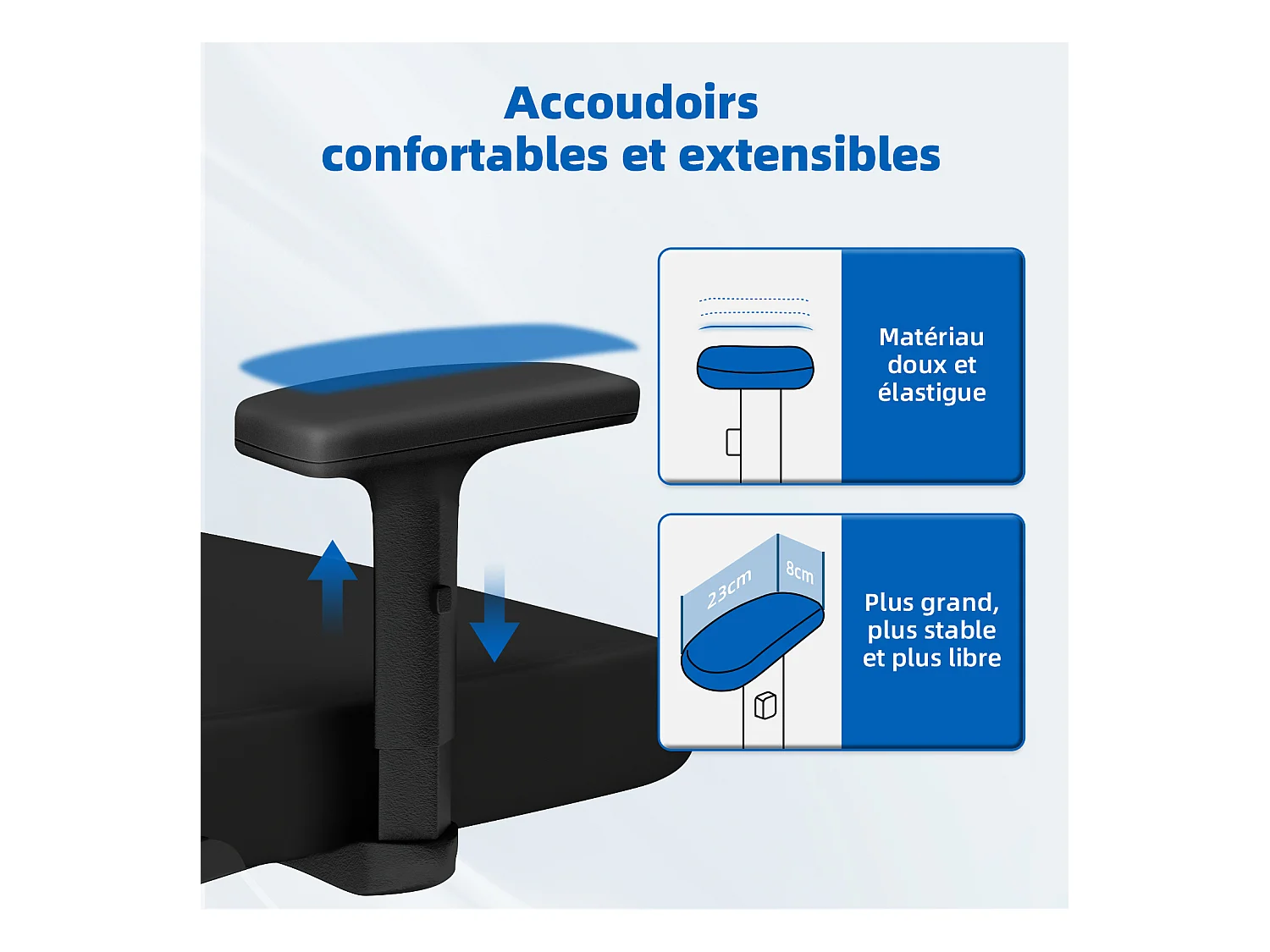 Hiazurm chaise de bureau ergonomique avec appuie-tête et accoudoirs réglables en hauteur – fauteuil de bureau confortable pour le travail à domicile