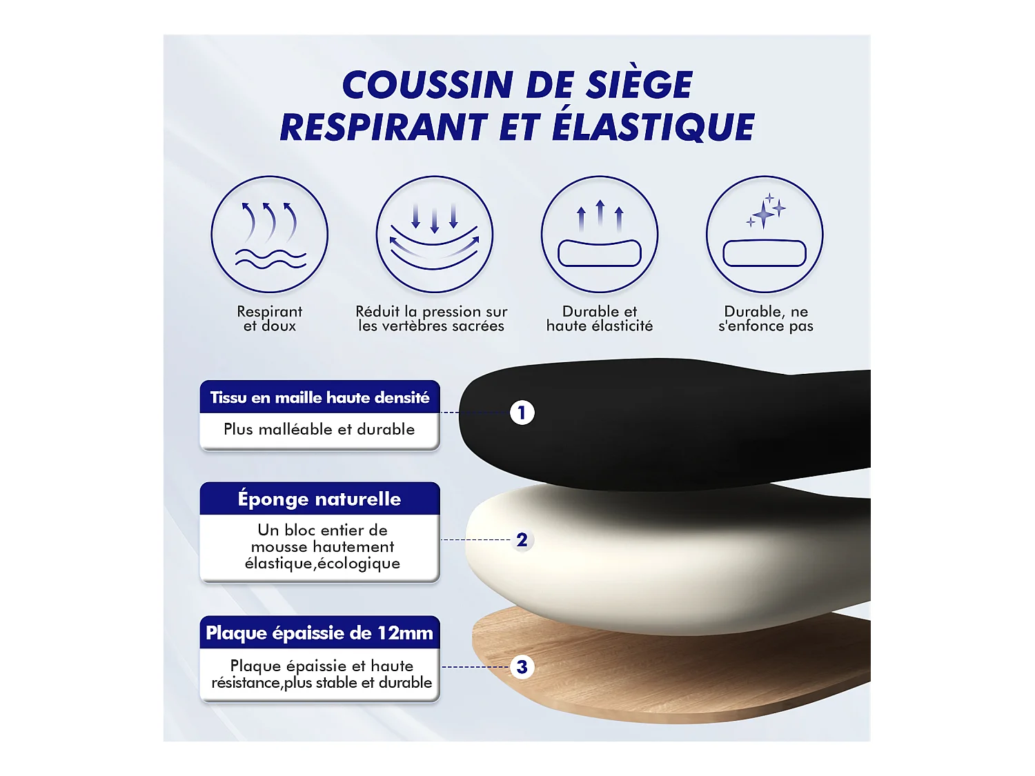 Hiazurm chaise de bureau ergonomique avec appuie-tête et accoudoirs réglables en hauteur – fauteuil de bureau confortable pour le travail à domicile