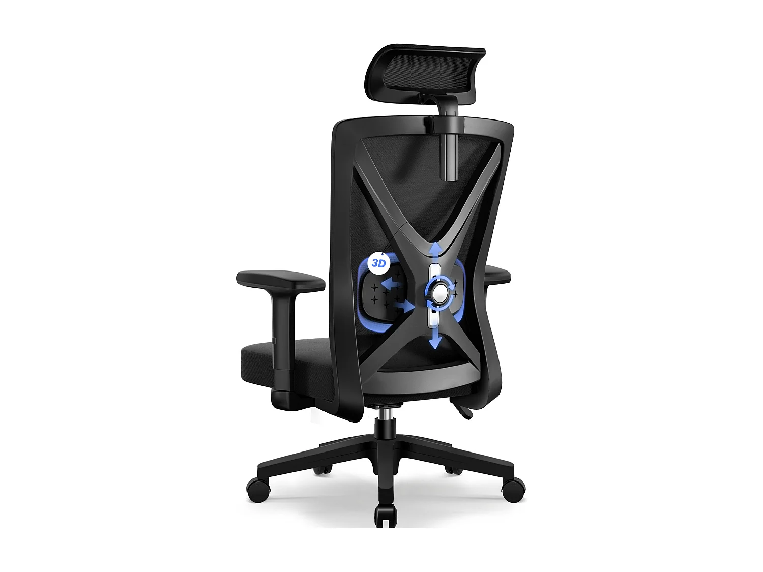 Hiazurm chaise de bureau ergonomique avec appuie-tête et accoudoirs réglables en hauteur – fauteuil de bureau confortable pour le travail à domicile