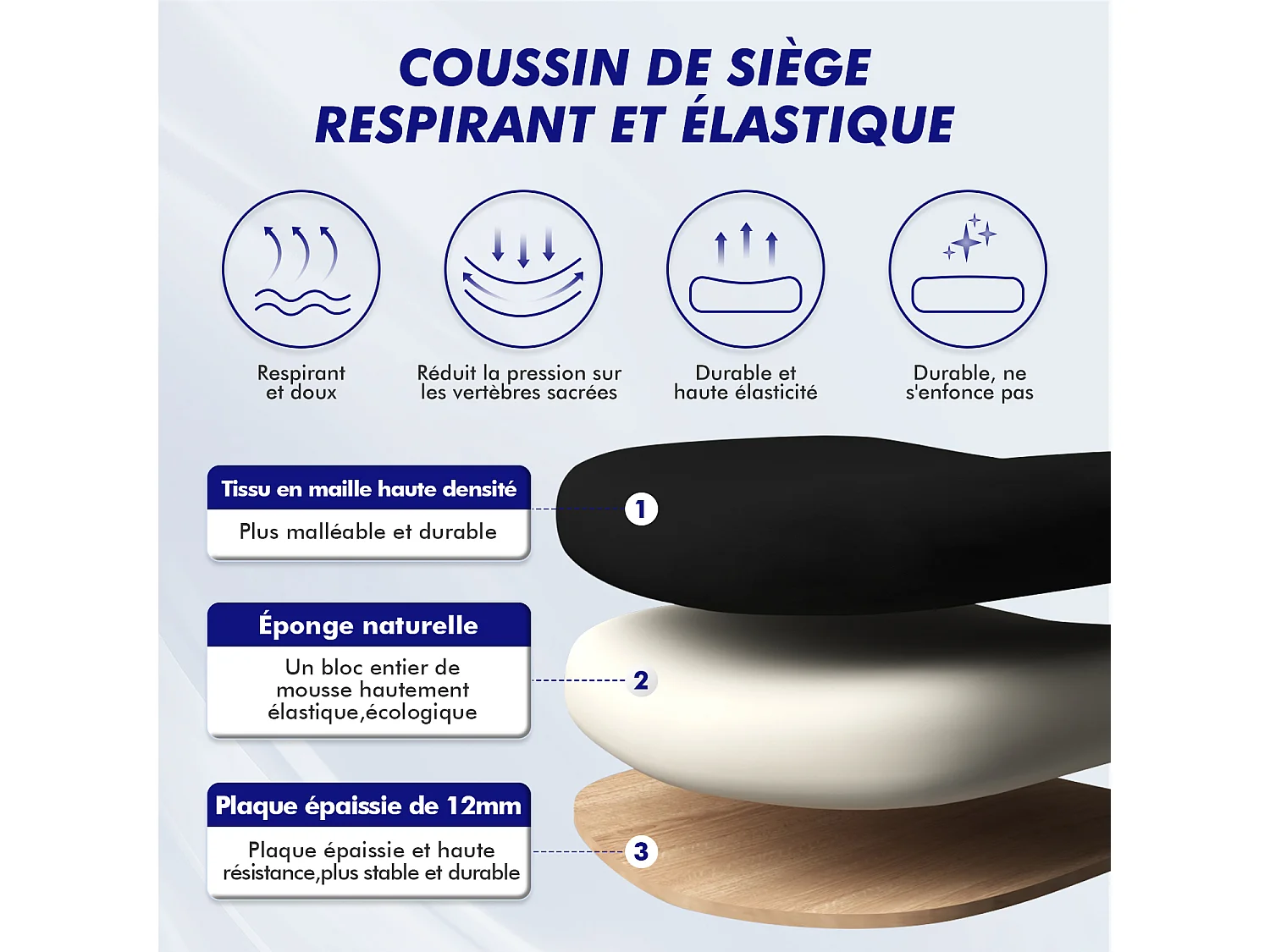 Hiazurm chaise de bureau ergonomique avec appuie-tête et accoudoirs réglables en hauteur – fauteuil de bureau confortable pour le travail à domicile