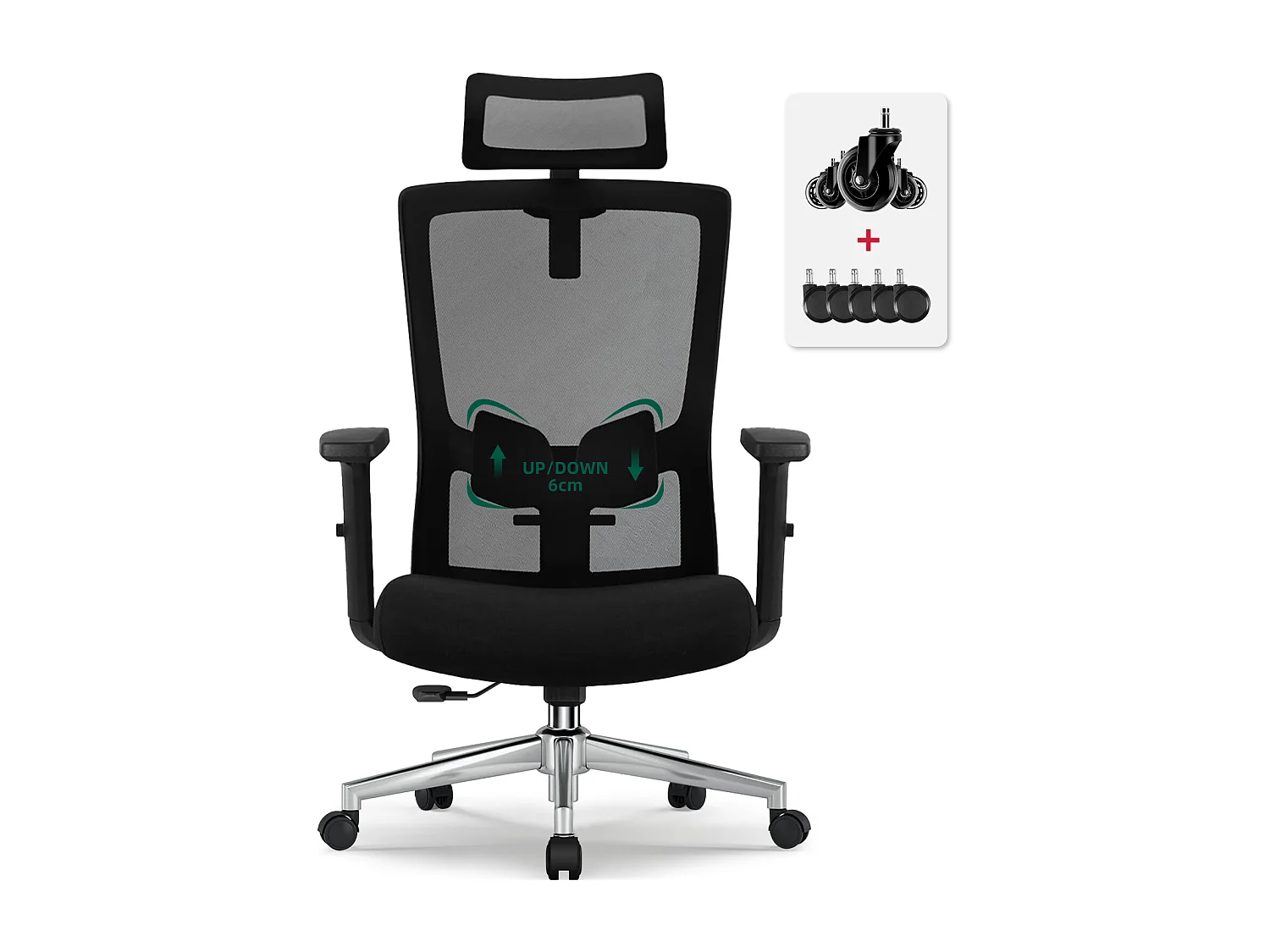 Hiazurm chaise de bureau ergonomique avec appuie-tête et accoudoirs réglables en hauteur – fauteuil de bureau confortable pour le travail à domicile