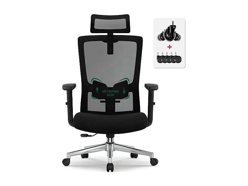 Hiazurm chaise de bureau ergonomique avec appuie-tête et accoudoirs réglables en hauteur – fauteuil de bureau confortable pour le travail à domicile