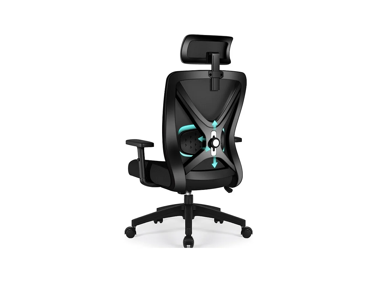 Hiazurm chaise de bureau ergonomique avec appuie-tête et accoudoirs réglables en hauteur – fauteuil de bureau confortable pour le travail à domicile