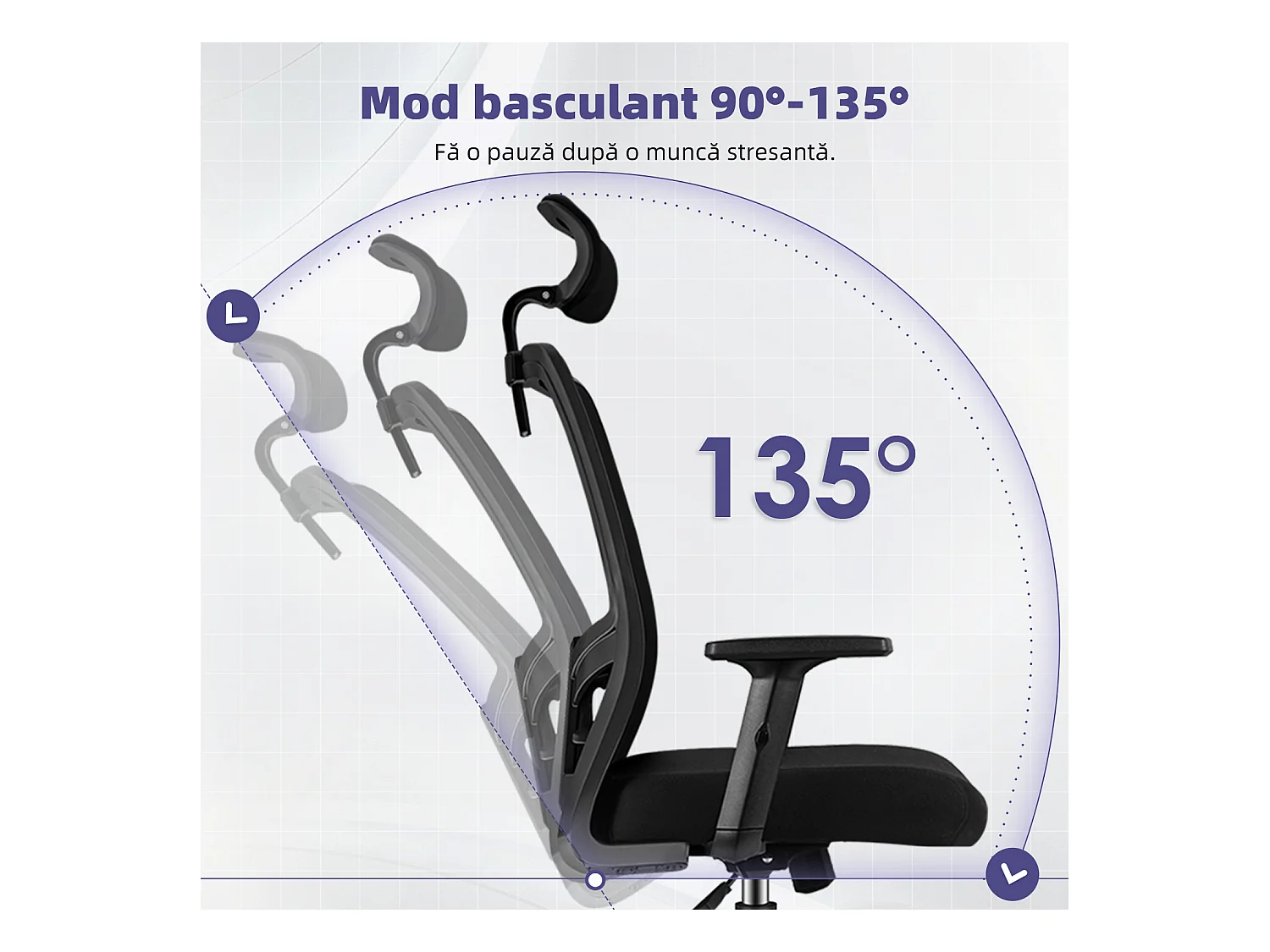 Hiazurm chaise de bureau ergonomique avec appuie-tête et accoudoirs réglables en hauteur – fauteuil de bureau confortable pour le travail à domicile