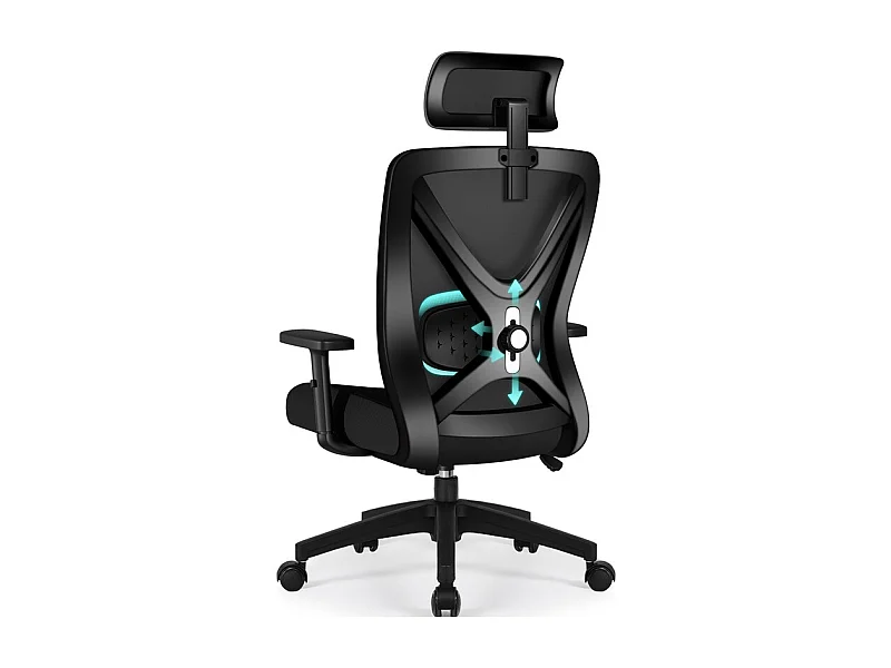 Hiazurm chaise de bureau ergonomique avec appuie-tête et accoudoirs réglables en hauteur – fauteuil de bureau confortable pour le travail à domicile