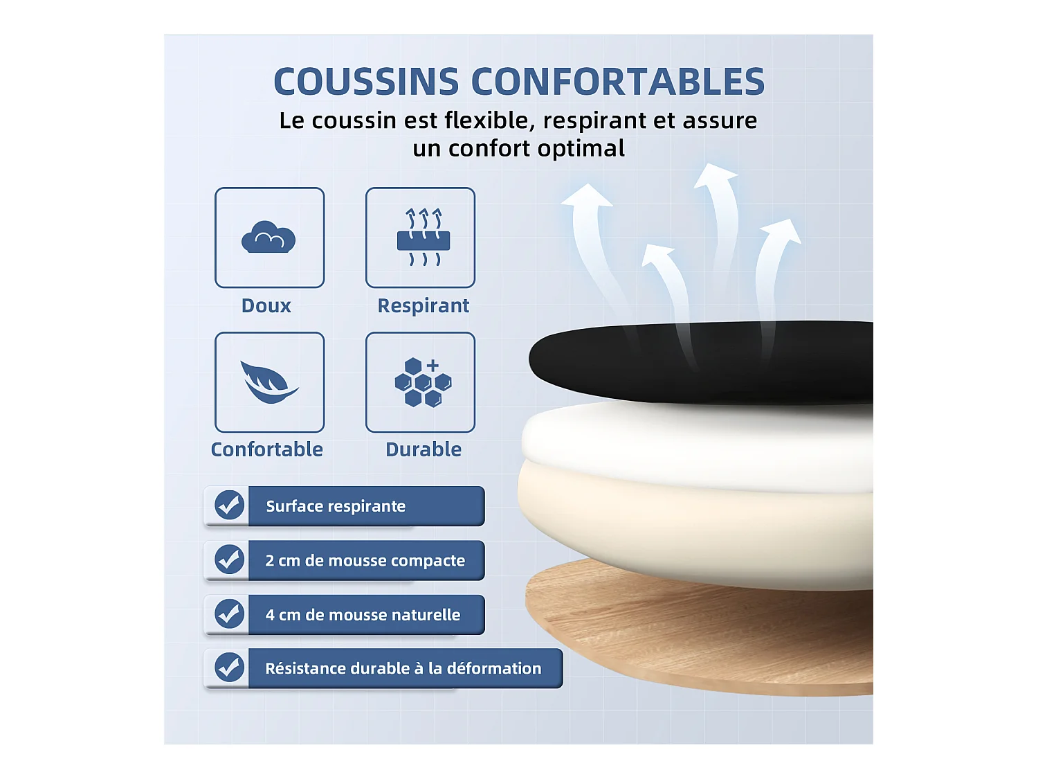 Hiazurm chaise de bureau ergonomique avec accoudoirs 90°, soutien lombaire 6cm – fauteuil confortable pour bureau ou maison