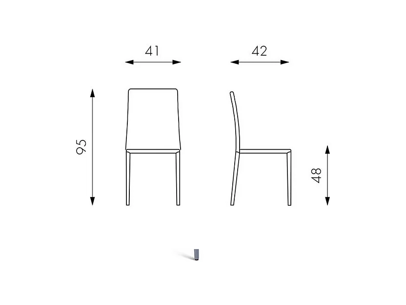 Lot de 4 chaises de salle à manger empilables vintage "Fiordaliso" en simili cuir blanc, 41x42 cm, hauteur 95 cm.