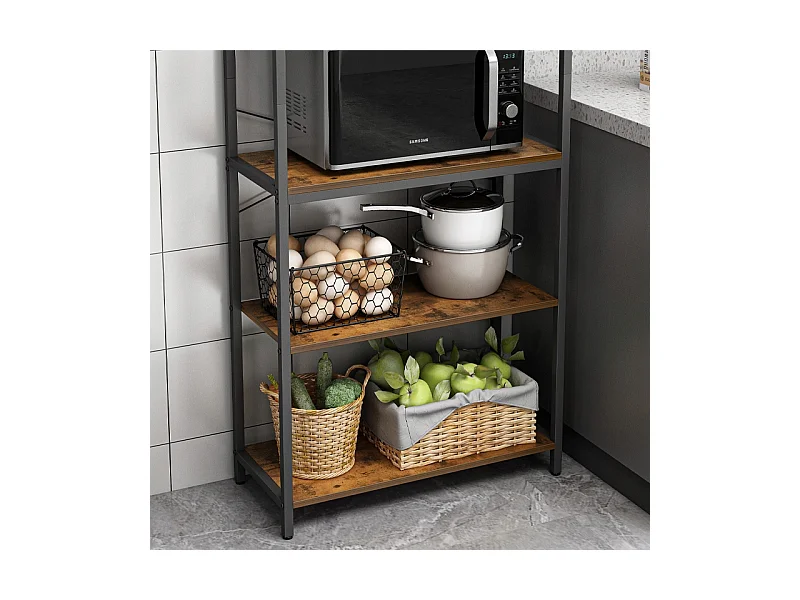 Etagère industrielle debout 6 étagères échelle à livres marron clair