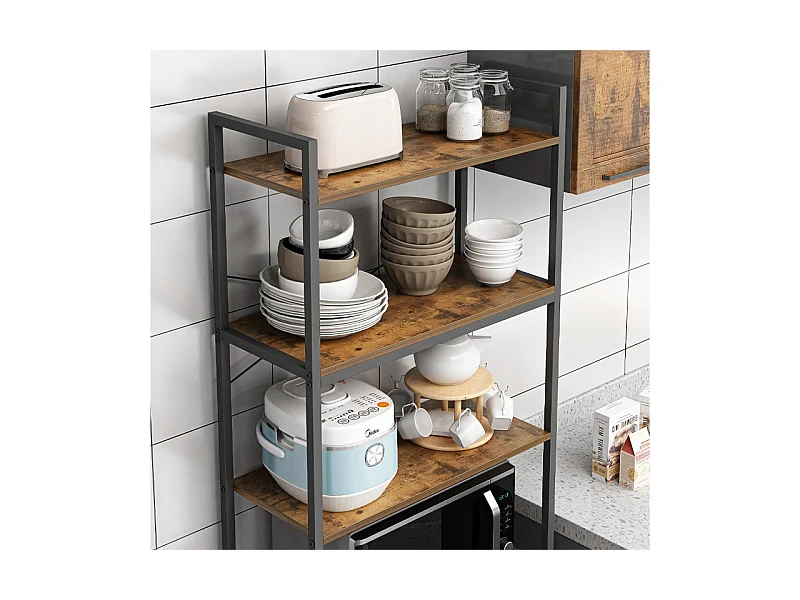 Regał półka industrialny stojący 6 półek drabinka na książki jasny brąz