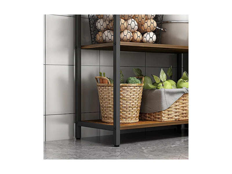 Regał półka industrialny stojący 6 półek drabinka na książki jasny brąz