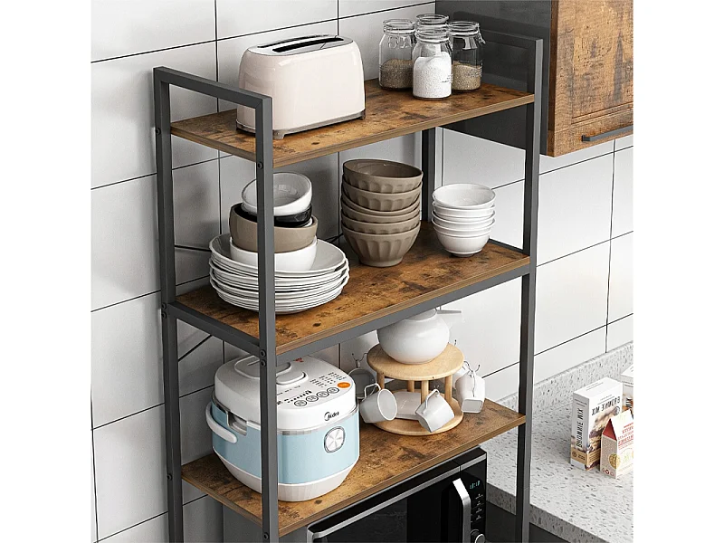 Regał półka industrialny stojący 6 półek drabinka na książki jasny brąz