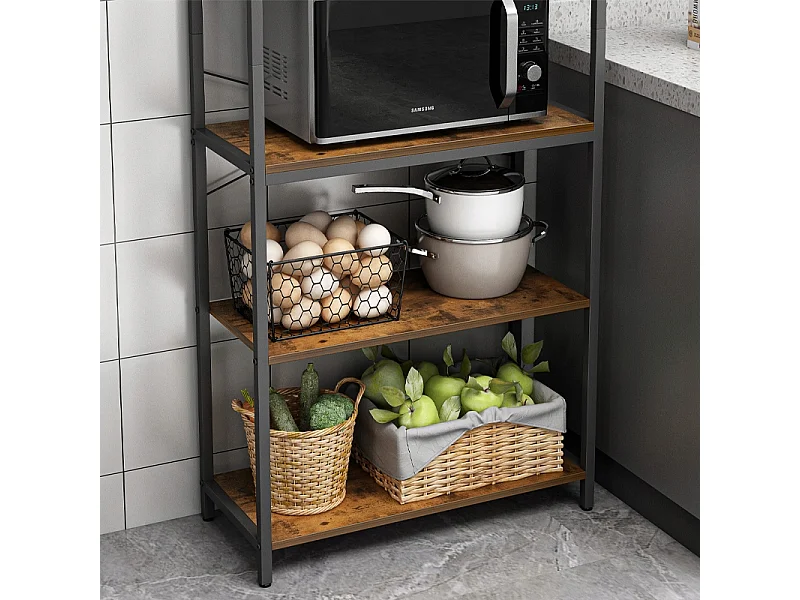 Regał półka industrialny stojący 6 półek drabinka na książki jasny brąz