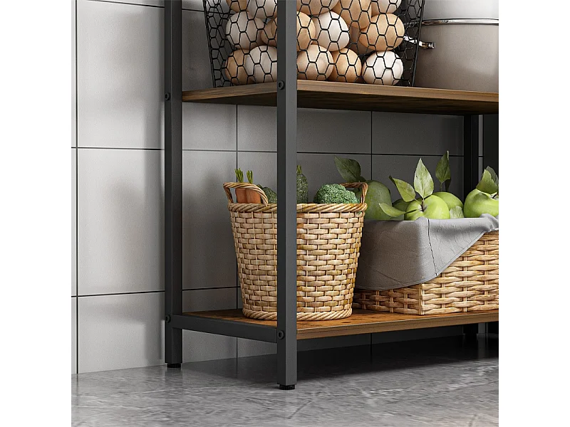 Regał półka industrialny stojący 6 półek drabinka na książki jasny brąz