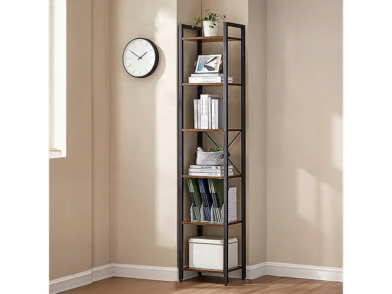 Biurowy regał na książki biblioteczka wysoki industrialny słupek vintage