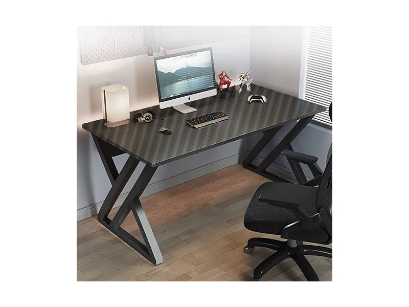 Bureau informatique moderne noir pour gamer table loft 120 cm
