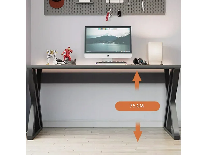 Biurko komputerowe gamingowe czarne nowoczesne dla gracza stół loft 120 cm