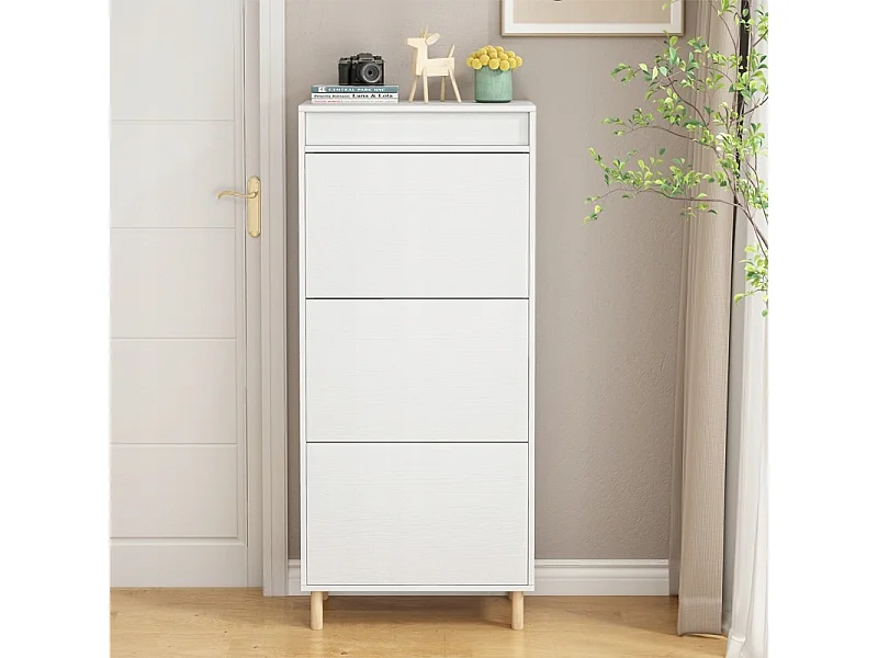 Szafka na buty biała schowek z lustrem loft stojący regał przedpokój 55cm